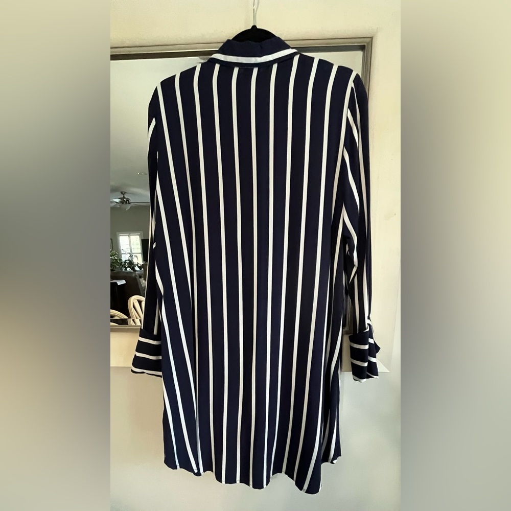 Cupio Navy and White Striped Button-Front Shirt - Picture 7 of 10